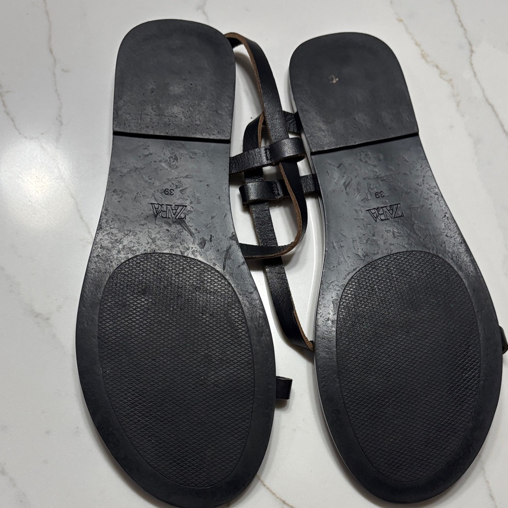 Zara Black Studded Sandals - Picture 8 of 10
